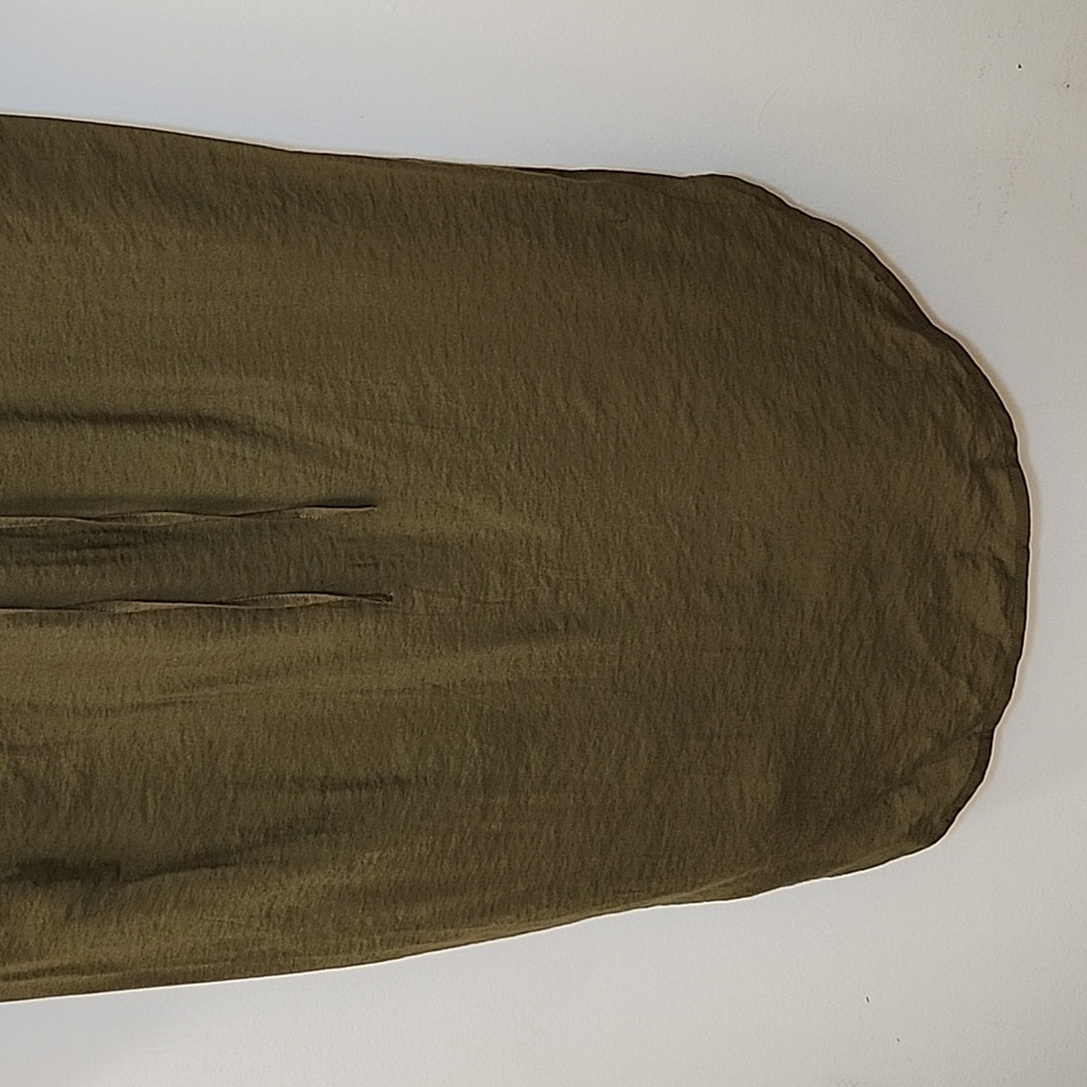 Anthropolie Mauve Drawstring Midi Shirtdress Oluve Green Sz 00 - Picture 14 of 16